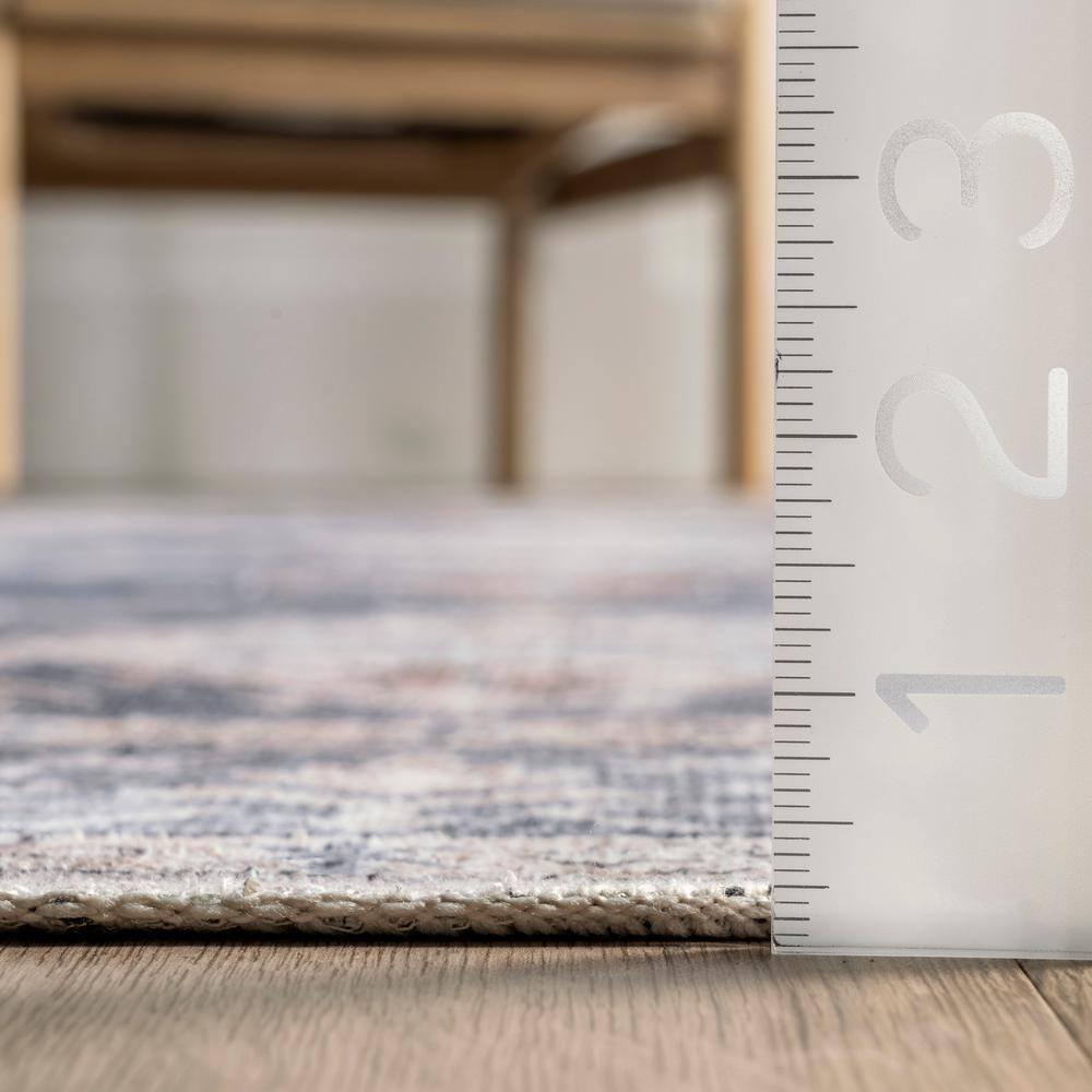 Nuloom Finley Medallion 5x8 Machine Washable Indoor Area Rug for Living Room Bedroom Dining Room Kitchen, Blue/Grey