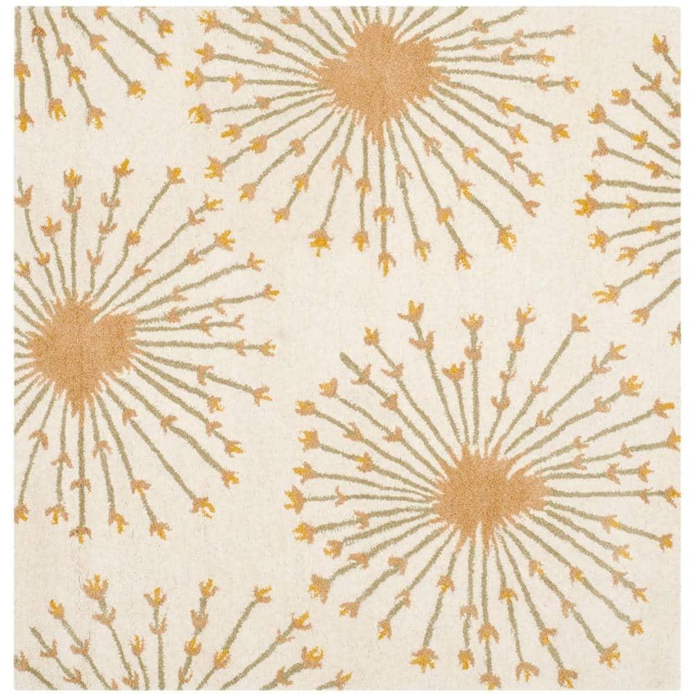Bella BEL123 Hand Tufted Area Rug - Beige/Gold - 5'x5' - Safavieh.