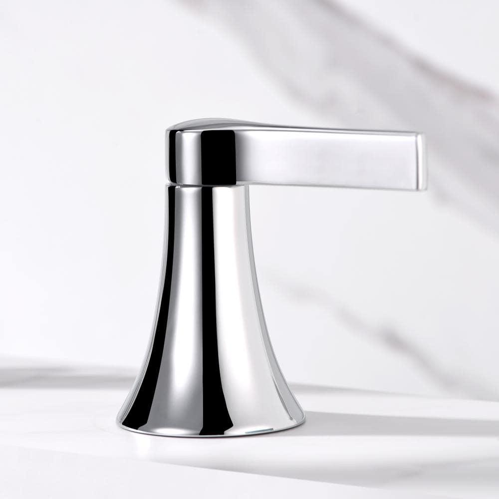 Widespread Bathroom Faucet with Drain Assembly