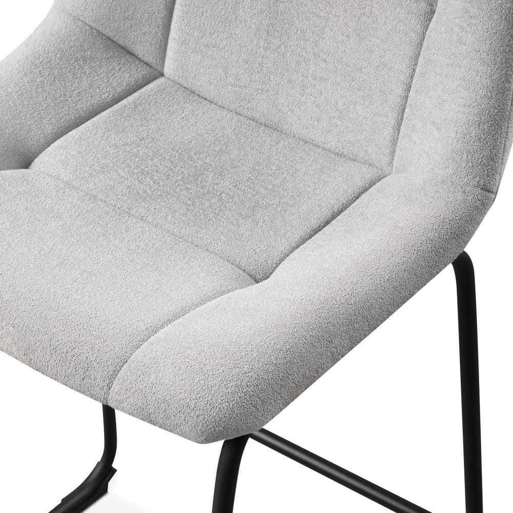 Furniture of America Perri Modern Chenille Counter Height Dining Chairs, Gray (Set of 2)