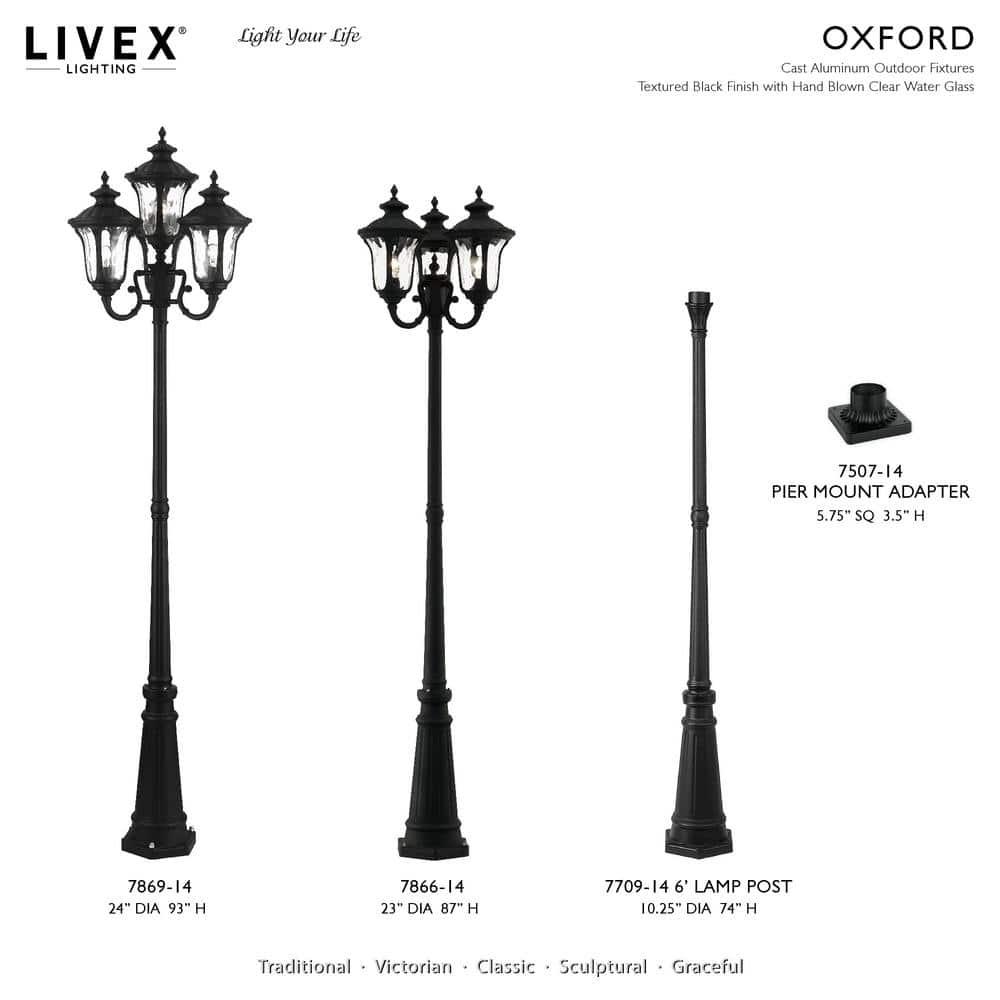 Livex Lighting Oxford 1 - Light Post Light in  Textured Black