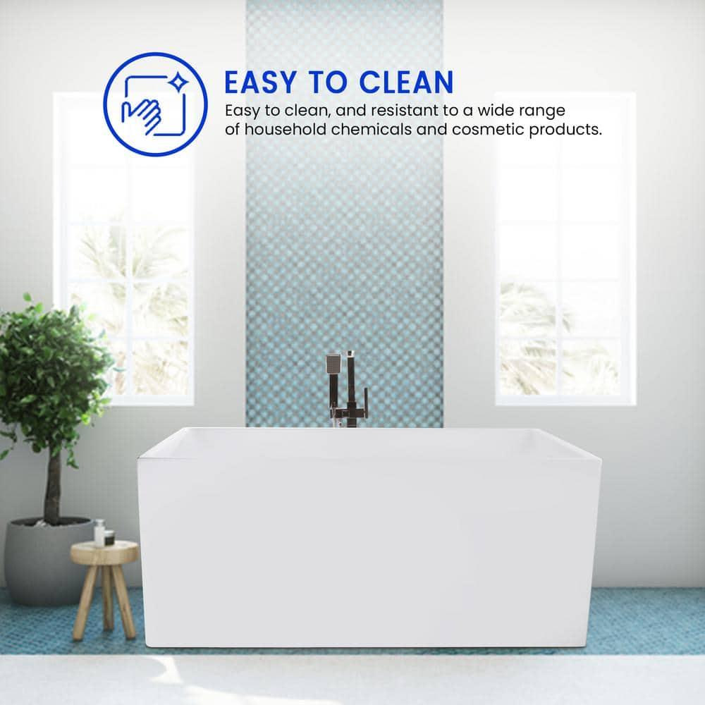 47" x 29" Freestanding Soaking Acrylic Bathtub