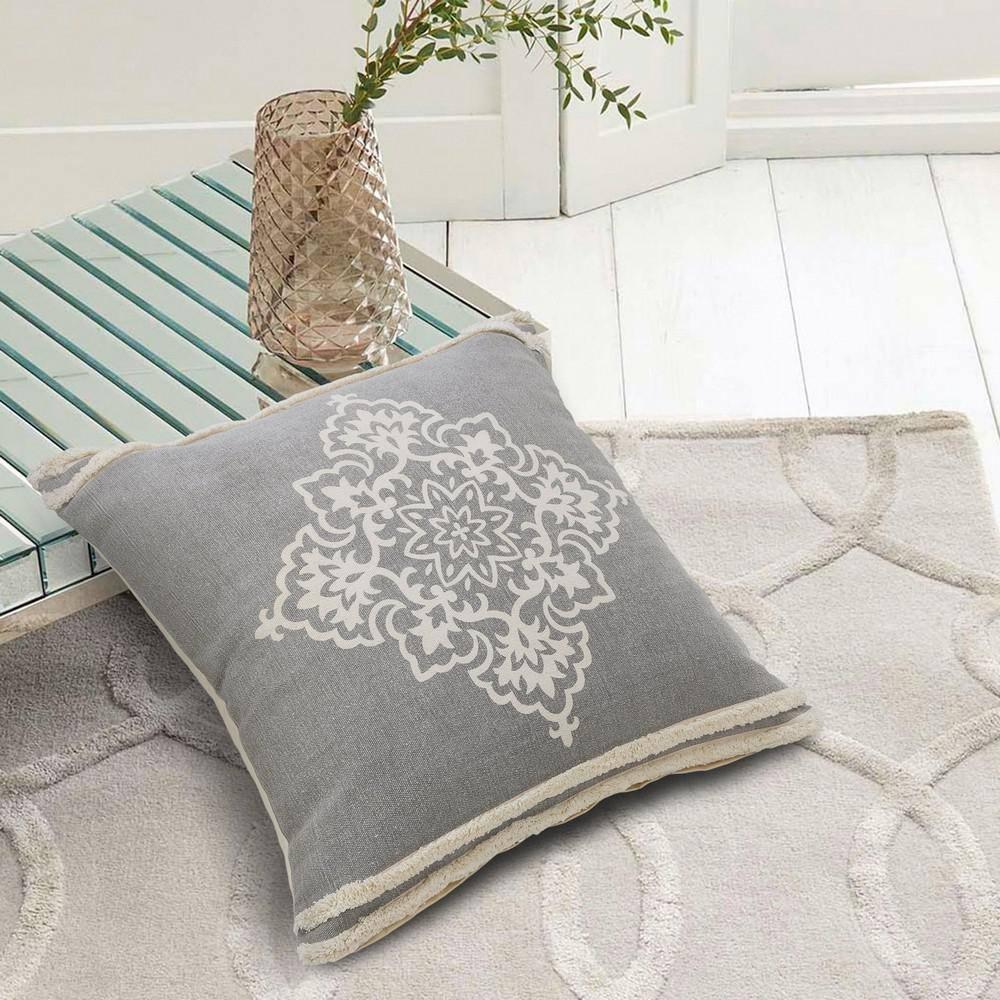 Rajani Home Dahlia Textured Cotton Throw Pillow