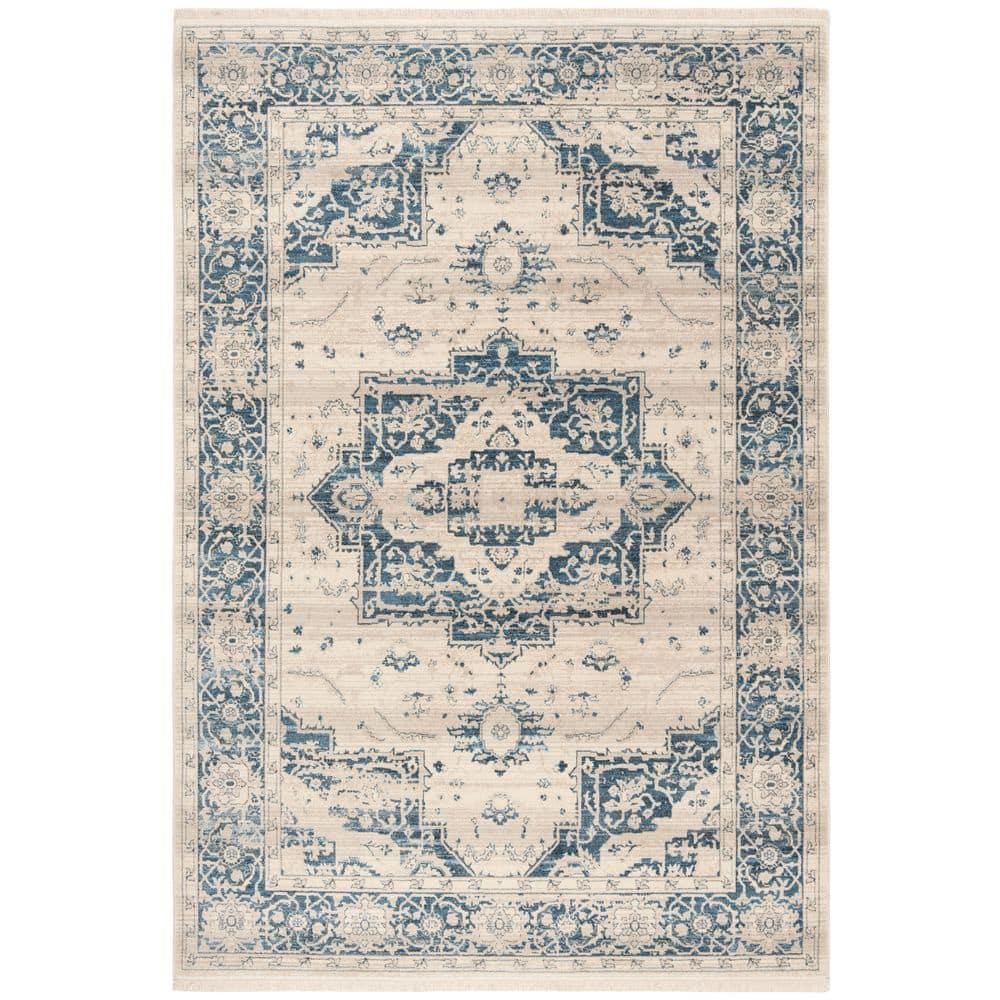 Vintage Persian VTP447 Power Loomed Indoor Accent Rug - Ivory/Blue - 3'x5' - Safavieh