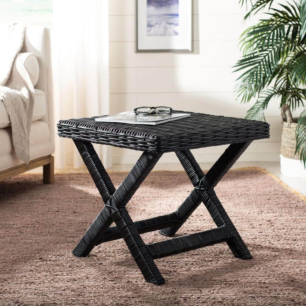 Manor Ottoman - FOX6529 - Black - Safavieh Couture