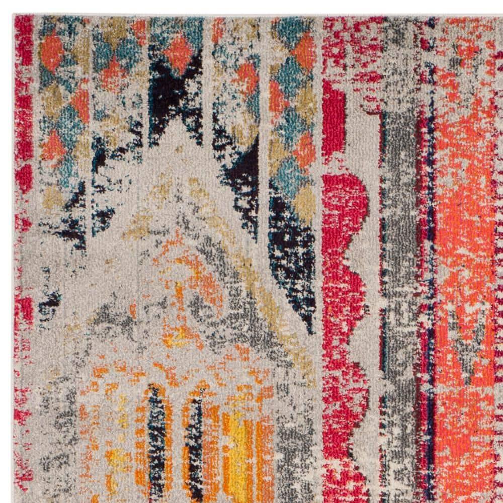 Monaco MNC222 Power Loomed Indoor Area Rug - Light Grey/Multi - 8'9"x11'9" - Safavieh.