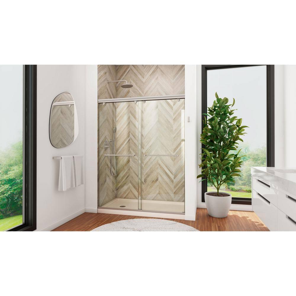 Charisma 60" x 78.75" Rectangle Bypass Sliding Shower Door with Base Included