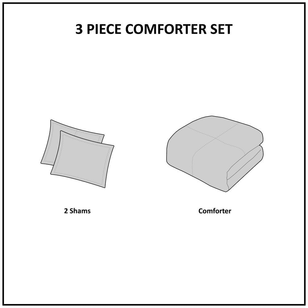 INK+IVY Mila 3 Piece Cotton Comforter Set with Chenille Tufting