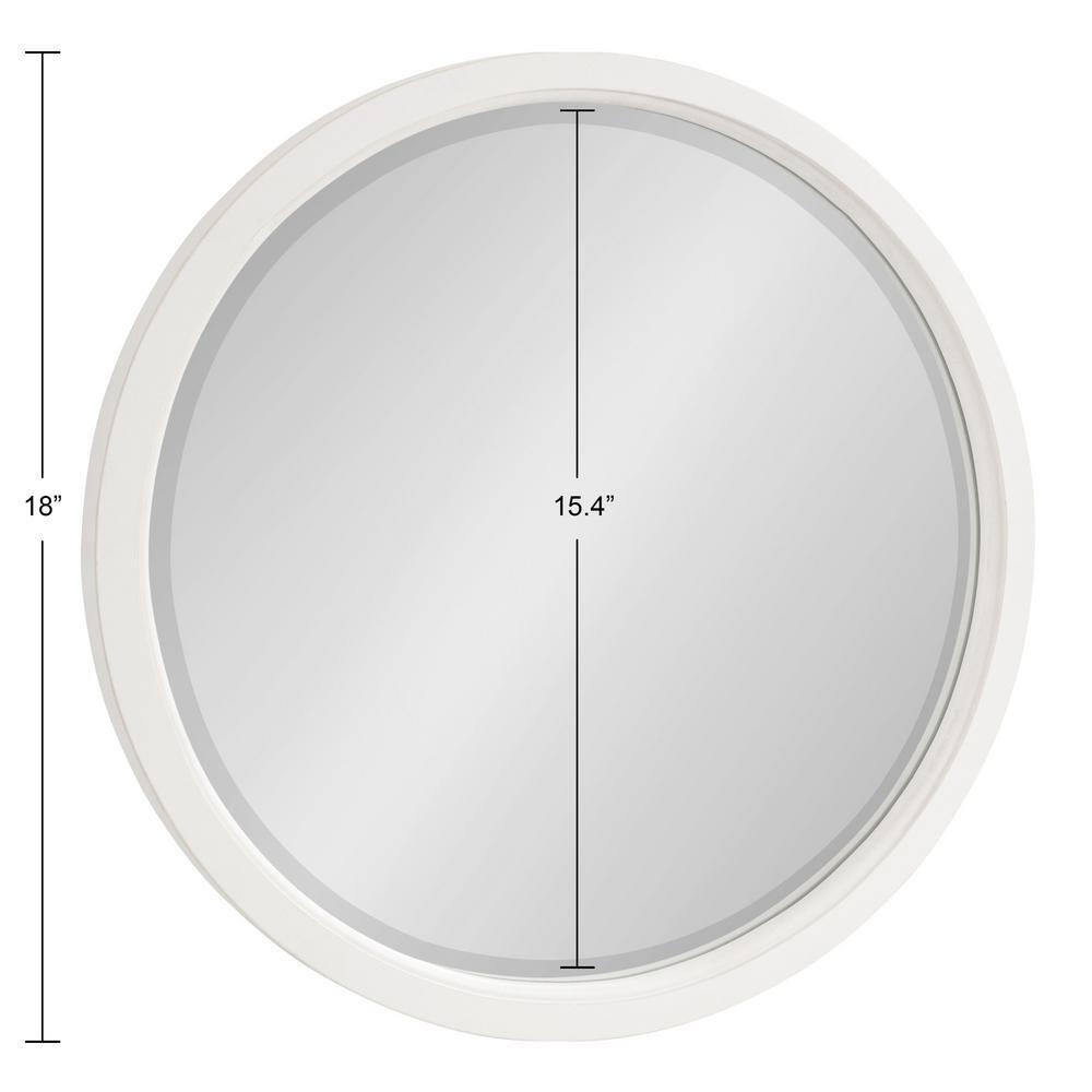 18&#34; x 18&#34; Hogan Round Framed Decorative Wall Mirror White - Kate &#38; Laurel All Things Decor