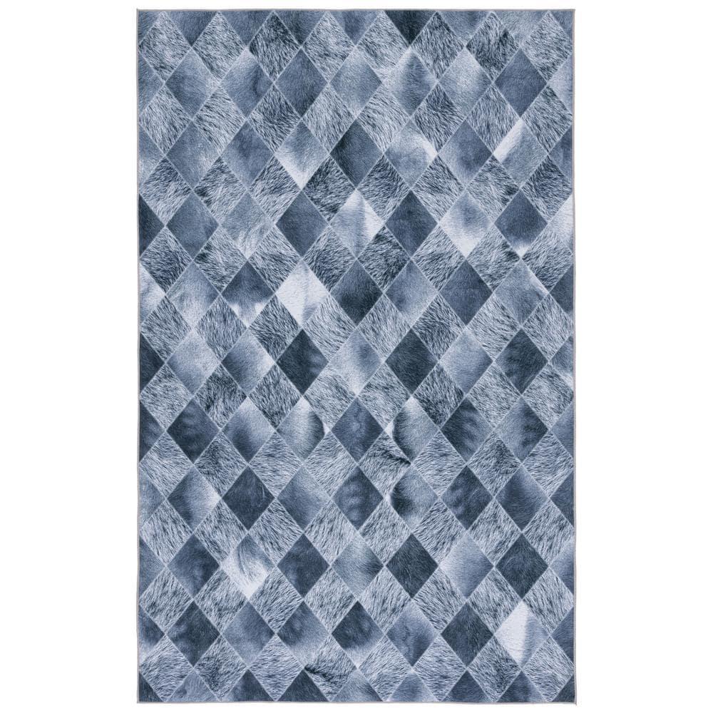 Faux Hide FAH550 Power Loomed Machine Washable Area Rug - Grey/Dark Grey - 8'x10' - Safavieh.