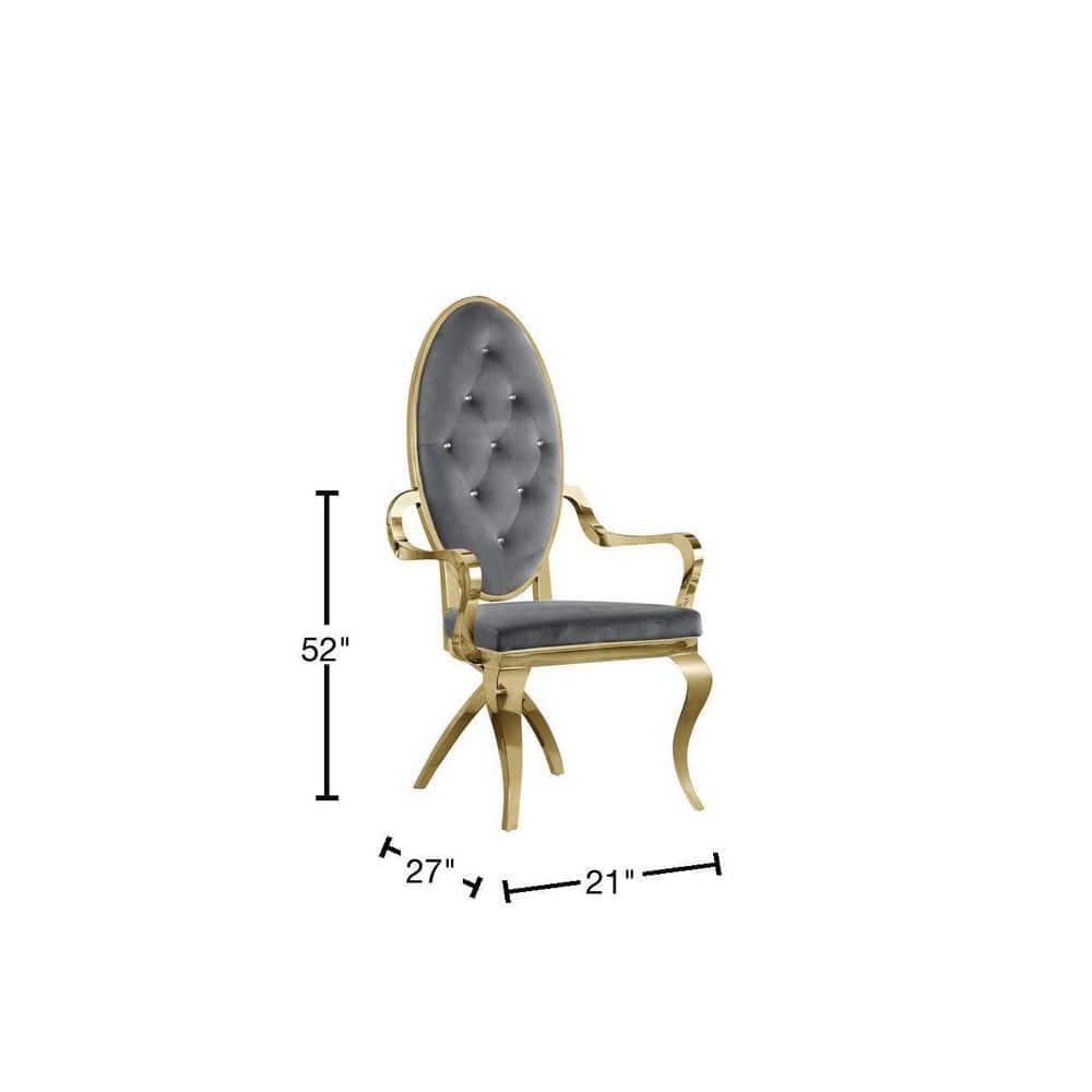 Tufted Velvet King Louis Back Arm Chair