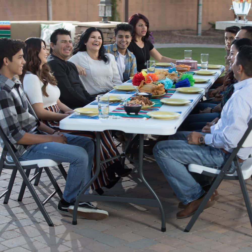 Lifetime 6 Foot Rectangle Folding Table Indoor/Outdoor Commercial Grade, White Granite (80306)