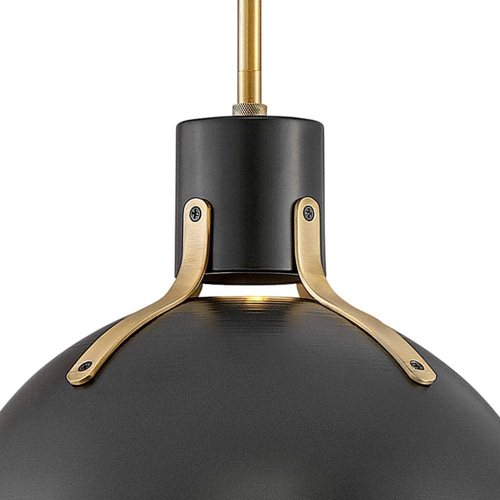 Satin Black 14" Bowl LED Pendant with Adjustable Height