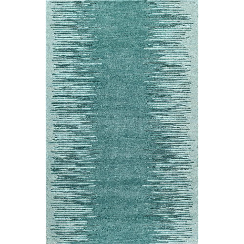 Art Craft Aqua 5 ft. x 8 ft. Indoor Area Rug