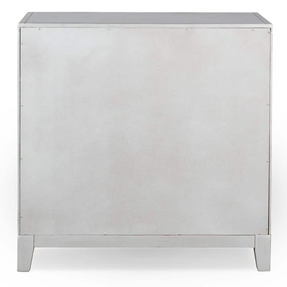 Leick Diamond Mirrored Wood Console Table in Silver Leaf
