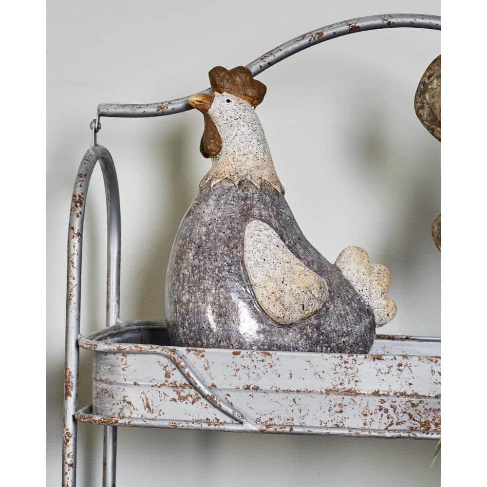 DecMode 13" Indoor Outdoor Rooster Garden Sculpture