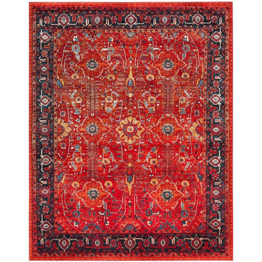 Vintage Hamadan VTH220 Power Loomed Indoor Area Rug - Orange/Navy - 8'x10' - Safavieh