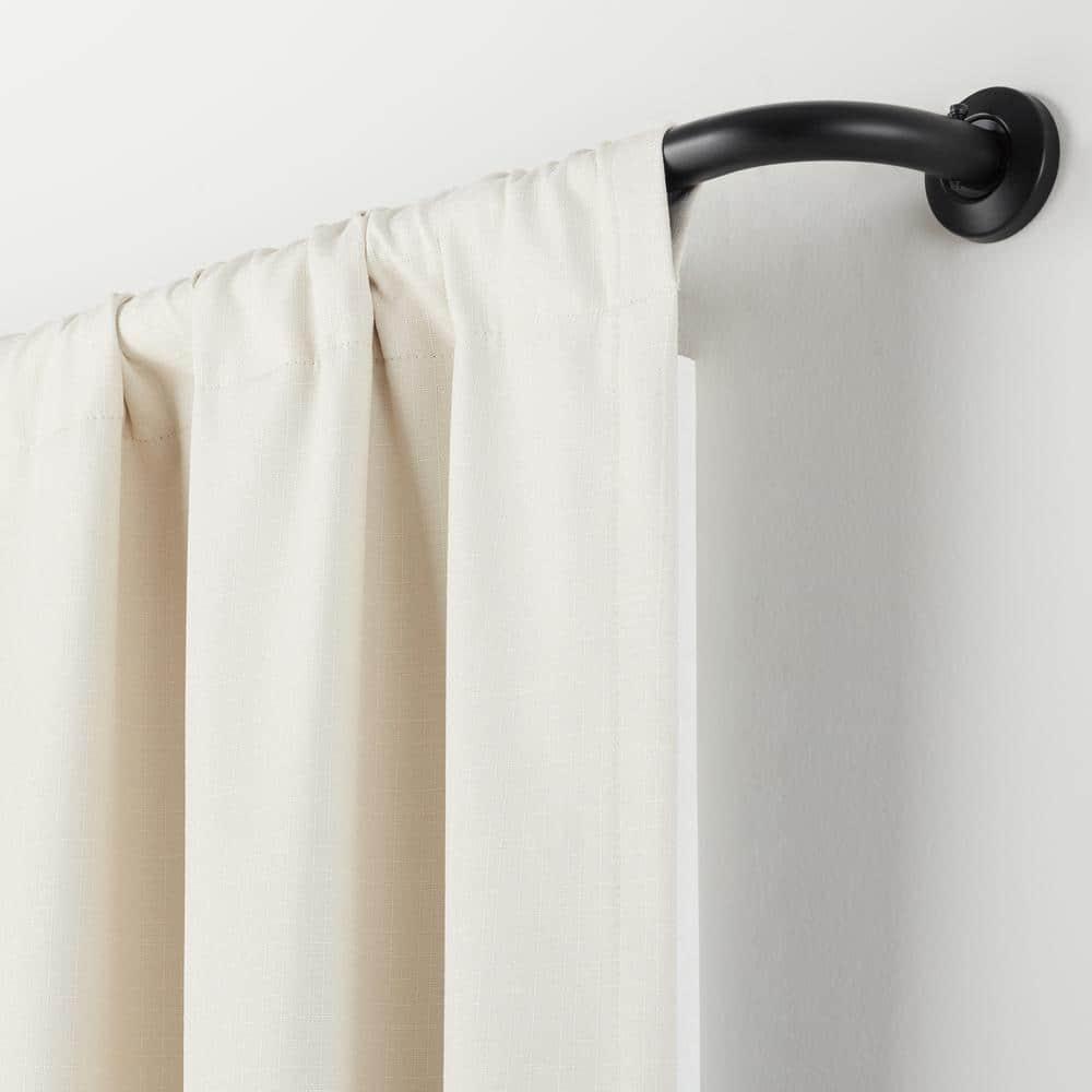 Eclipse Barnes 1" Blackout Wrap Curtain Rod, 28-48", Matte Black