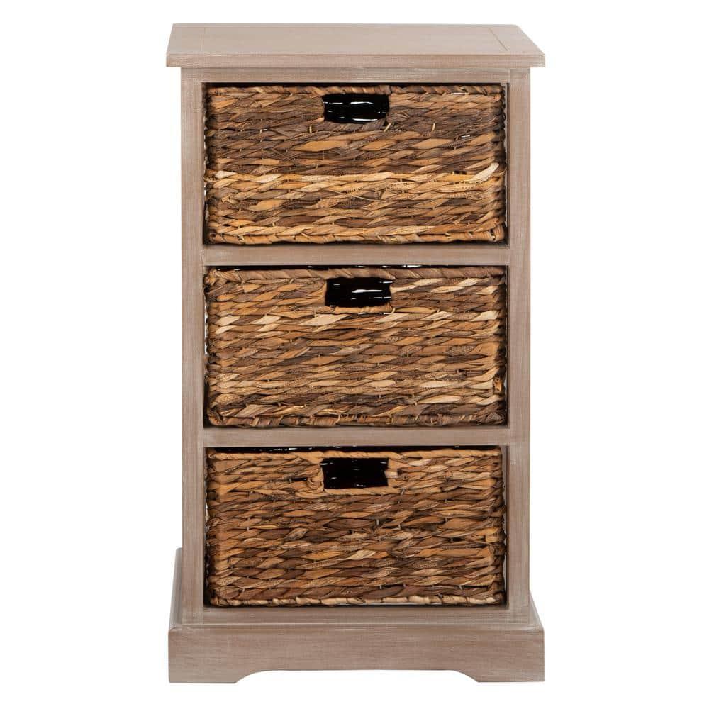 Halle Storage Side Table - AMH5738 - White Wash - Safavieh Couture