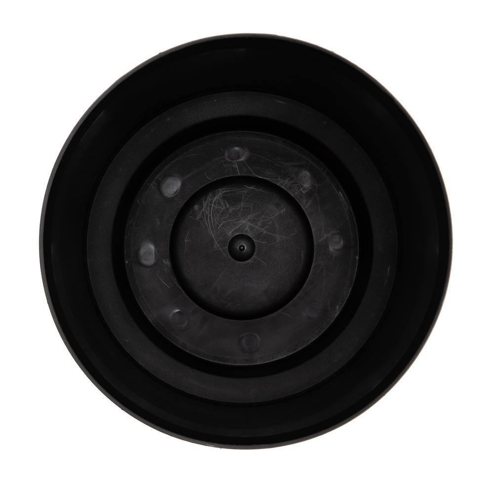 Bloem 10-in Hopson Modern Round Resin Planter with Gold Metal Stand - Black