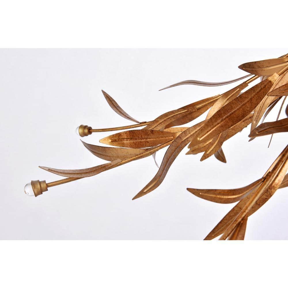 Elegant Lighting Priscilla 23 inch flush mount in gold leaf