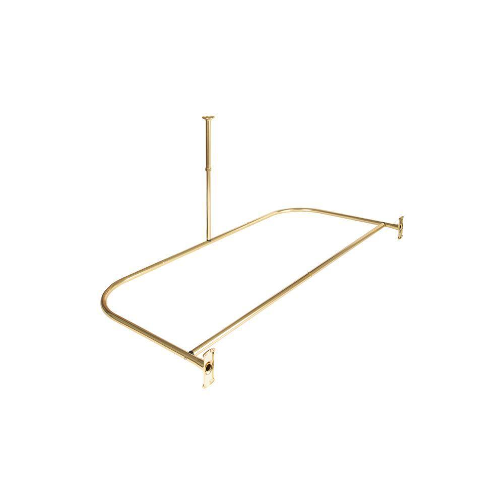 Utopia Alley Aluminum 61" D-Shape Fixed Shower Curtain Rod