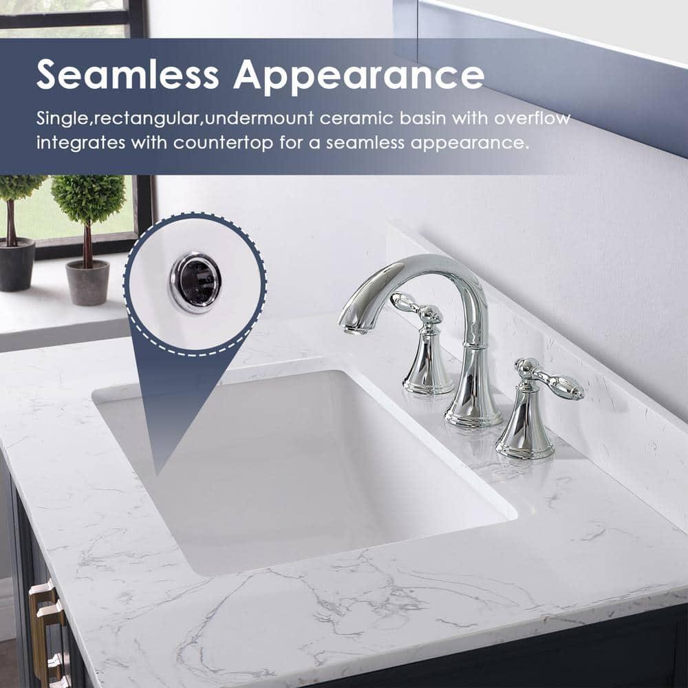 Isla 30" Marble Countertop Single Vanity w/o Mirror - Classic Blue