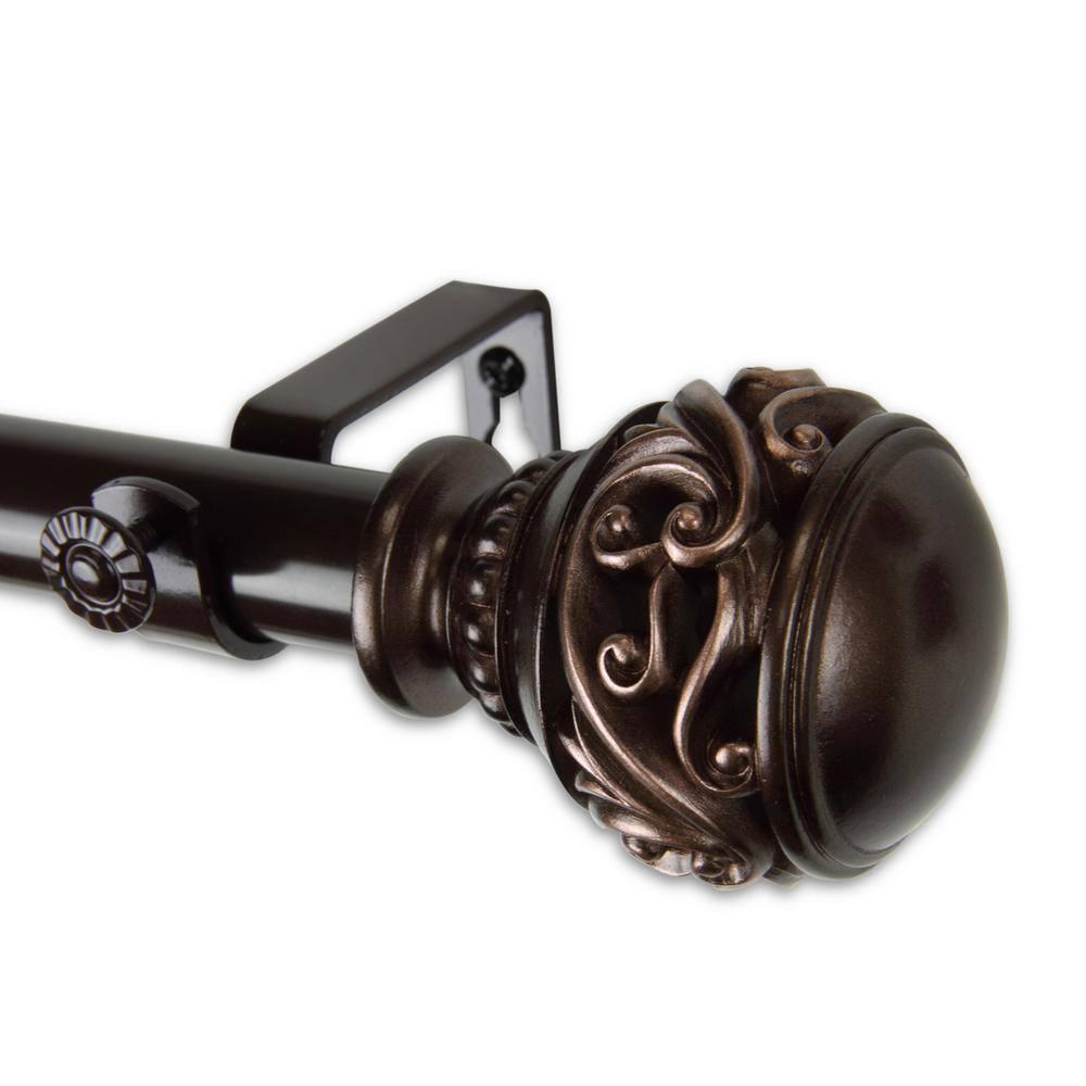 Central Design 100-26-669 1 in. Claudia Curtain Rod, Bronze - 66-120 in.
