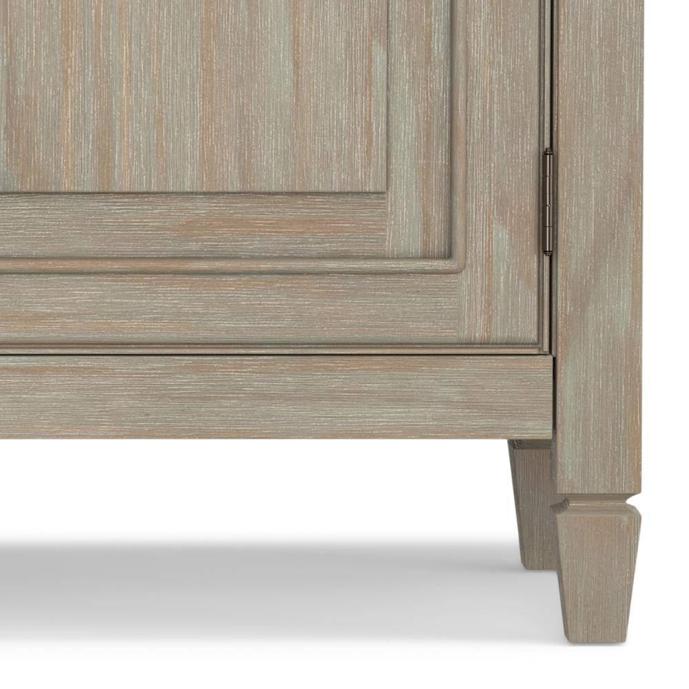 Simpli Home Connaught 40"W Solid Wood 2-Shelf Entryway Storage Cabinet with 2 Storage Drawers