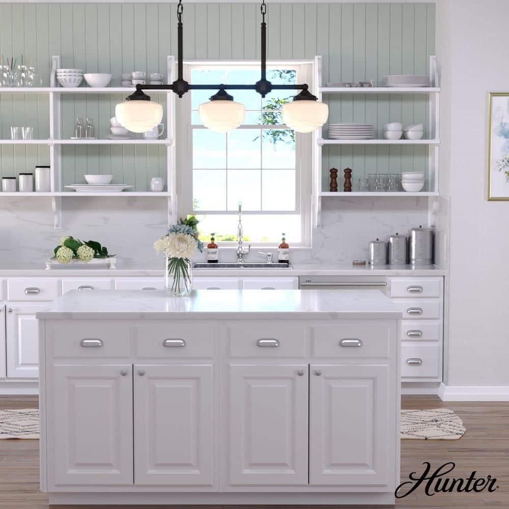 Hunter Fan Hunter Saddle Creek 3 Light Linear Chandelier Ceiling Light Fixture