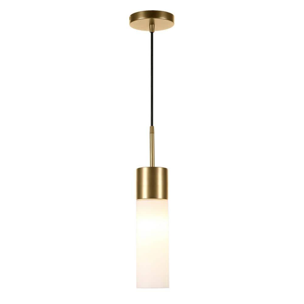 Henn&Hart 3" Brass Metal/Glass Pendant