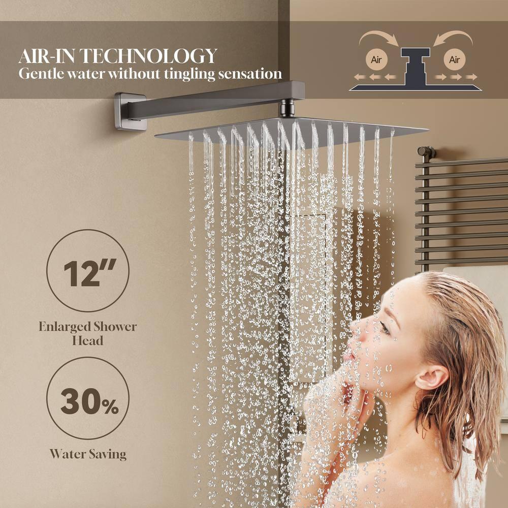 Revitalize 12 Inch Luxury Thermostatic Complete Shower System with Rough-in Valve