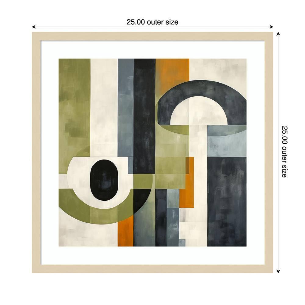 Amanti Art 25"x25" Sage Green Midcentury I by Irena Orlov Wood Framed Wall Art Print