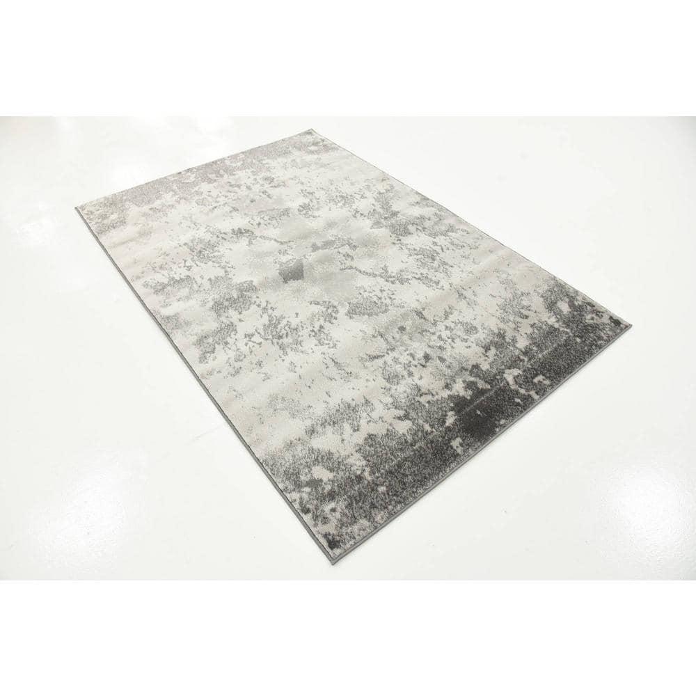Unique Loom Metro Collection Area Rug - Space (4' 1" x 6' 1" Rectangle Light Gray/Gray)