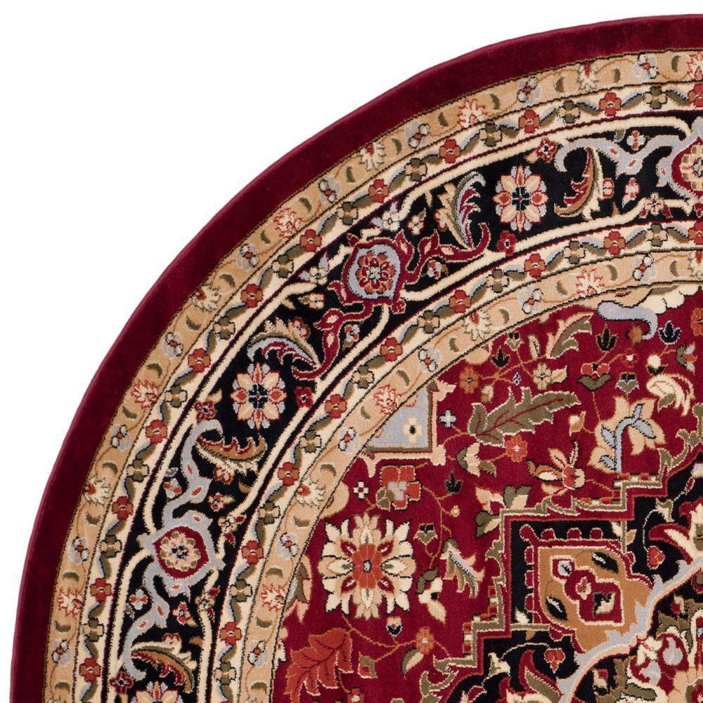 Lyndhurst Heriz LNH330 Power Loomed Area Rug - Red/Black - 8' Round - Safavieh