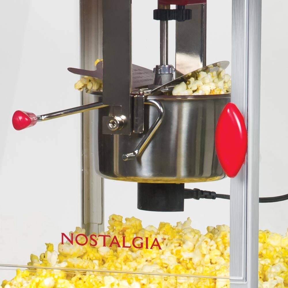 Nostalgia Nostalgia PC25RW 2.5-Ounce Kettle Popcorn Cart, Makes 10-Cups of Popcorn, 48-Inches Tall, Red/White