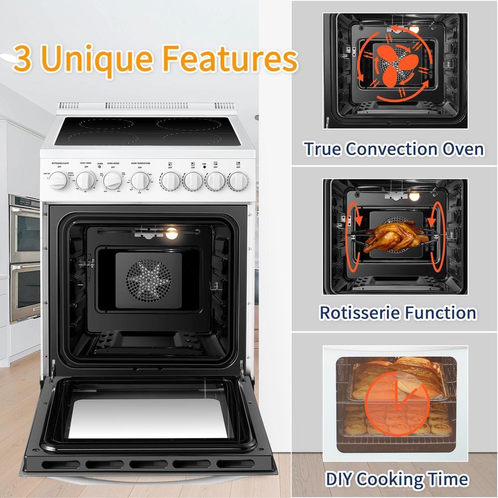 Lanbo 24 in 2.9 u ft Electric Range in White