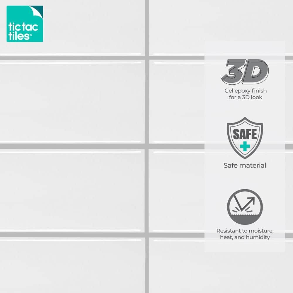 Tic Tac Tiles 12" x 12" PVC Peel and Stick Subway Tile