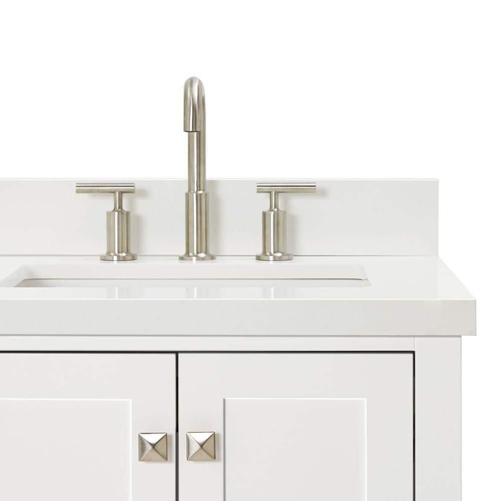Ariel A067dwqrvo Cambridge 67" Free Standing Double Rectangular Basin Vanity Set - White