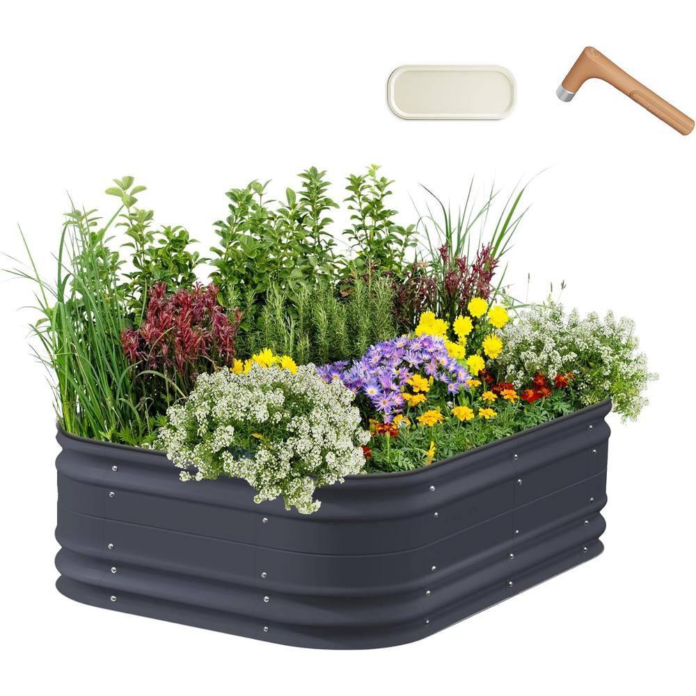 Vego Garden Novel 17" Tall 6 In 1 Modular Metal Outdoor Raised Garden Bed