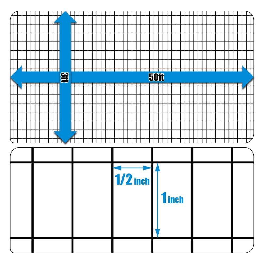 Fencer Wire Fencer Wire 16 Gauge Black Vinyl Coated Welded Wire w/ Mesh Size 0.5 inch X 1 inch, Multiple Sizes