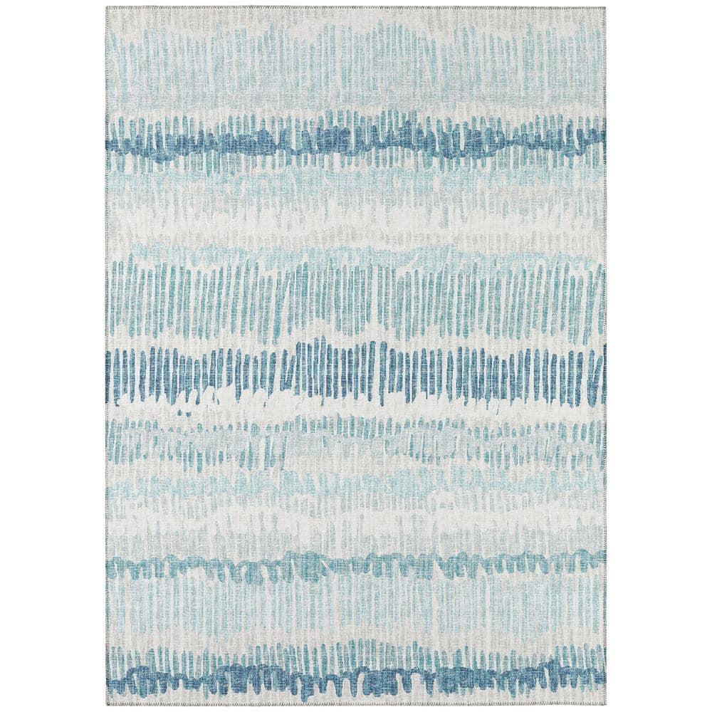 Addison Rugs Rylee ARY34 Blue Washable 10' x 14' Indoor Outdoor Area Rug, Easy Clean, Machine Washable, Non Shedding, Bedroom, Entry, Living Room, Dining Room, Kitchen, Patio Rug