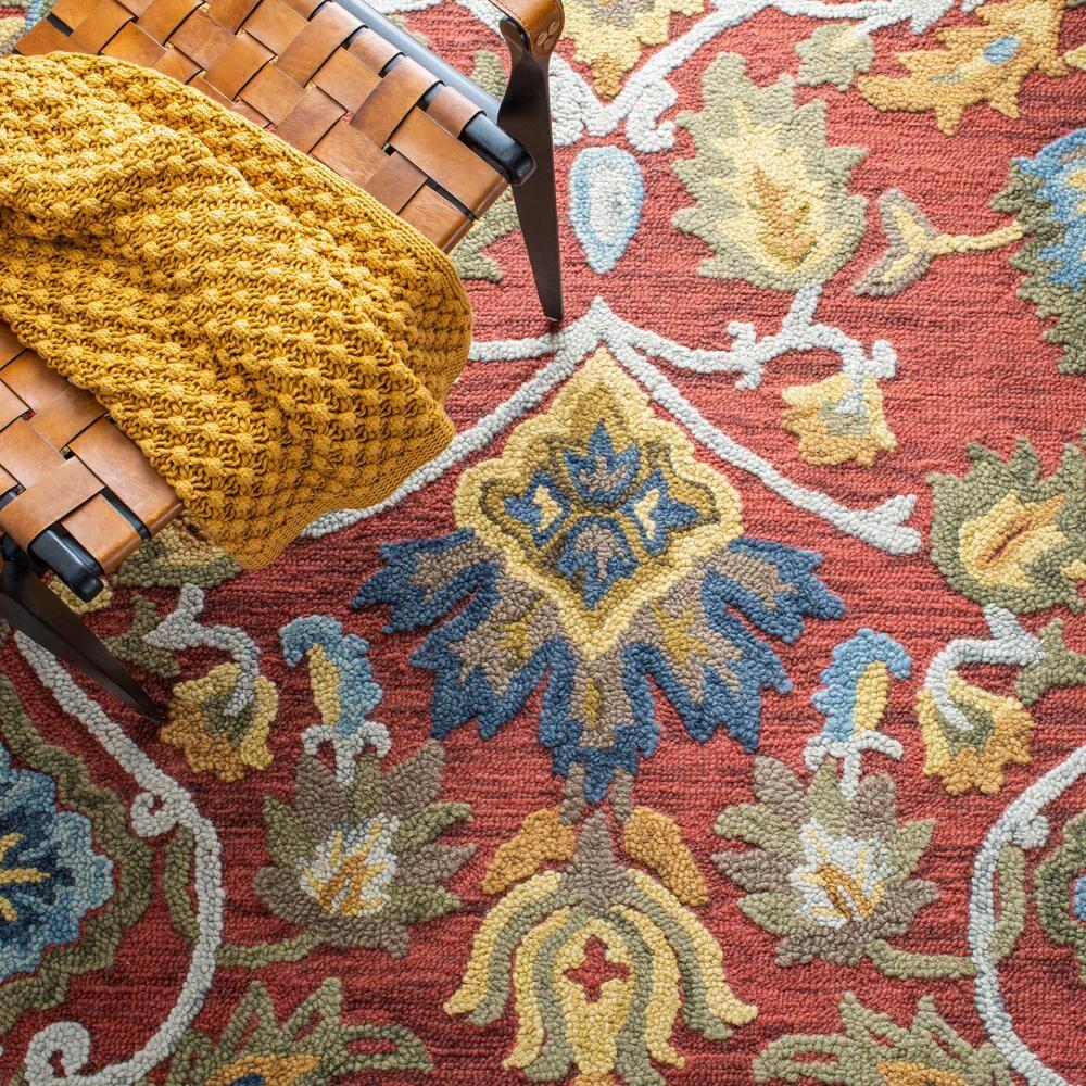 Blossom BLM402 Hand Tufted Area Rug - Red/Multi - 8'x10' - Safavieh.