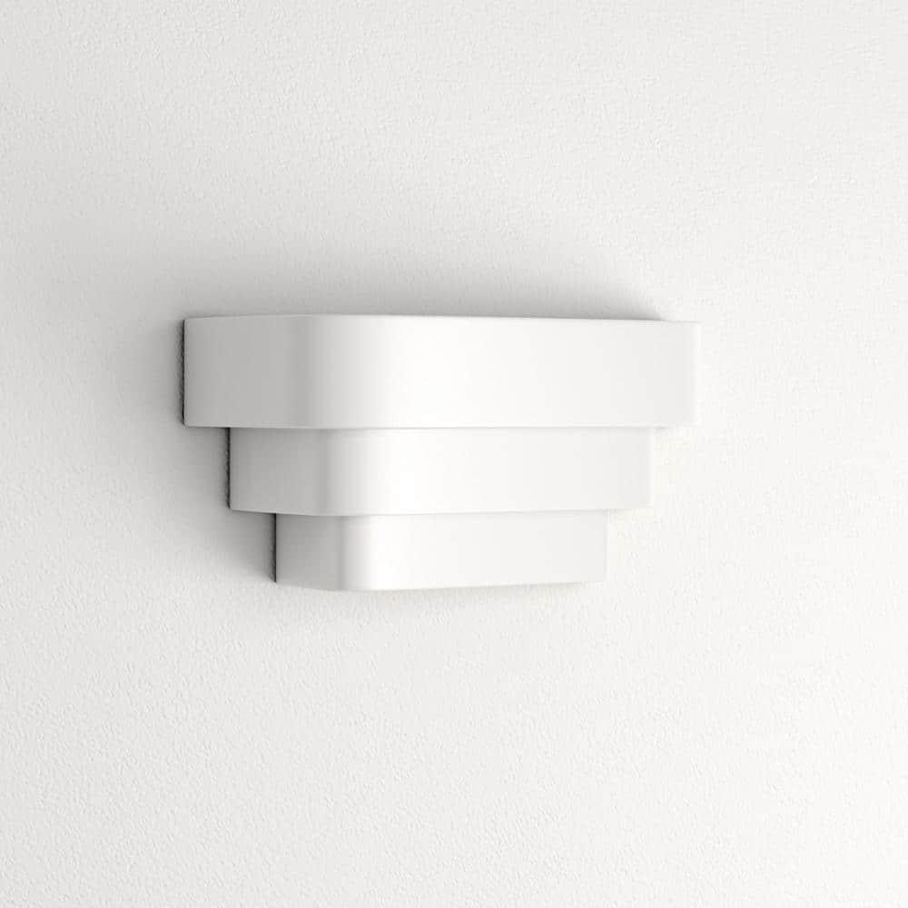 Progress Lighting Travera 1-Light Wall Sconce, White Finish, Metal Shade