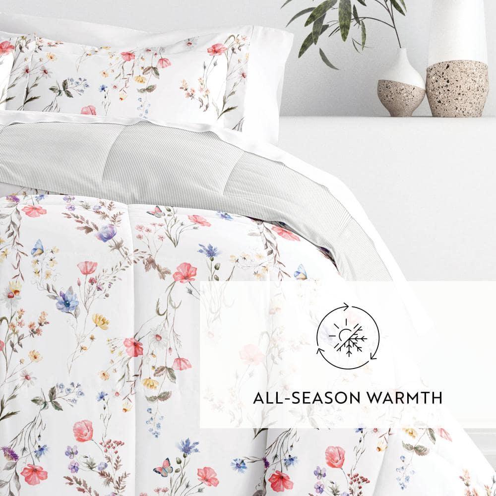 Becky Cameron Down-Alternative Comforter Set in Meadow Floral Stripe