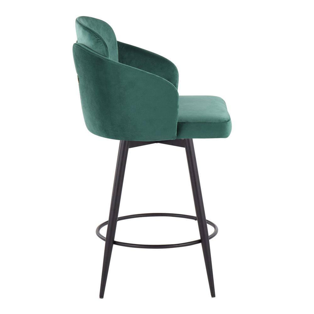 LumiSource Black Dahlia 26" Fixed-Height Counter Stool - Set of 2