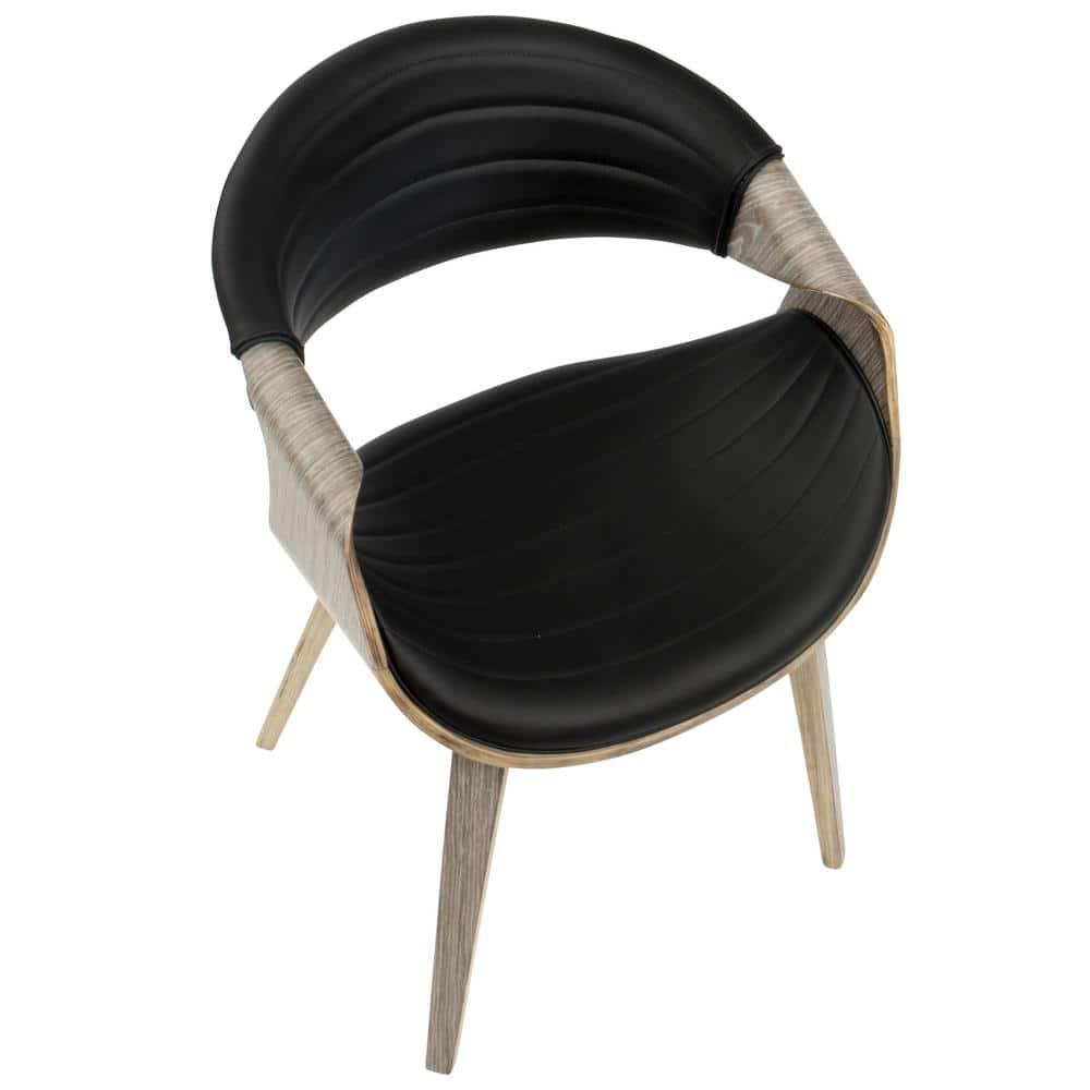 LumiSource Symphony Mid Century Modern Dining/Accent Chair Light Gray: Upholstered, Wood Legs, 250lb Capacity
