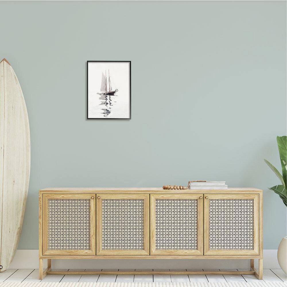 Stupell Industries " Tranquil Sailboat Vessel Floating Lone Ocean Reflection " by Lettered And Lined Painting Print