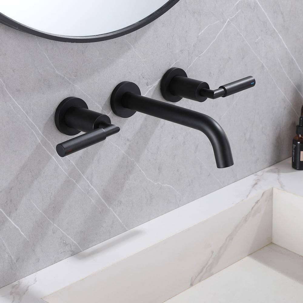 10.08" Widespread Bathroom Faucet 3 Hole, 2-handle Bathroom Sink Faucet with Drain Assembly