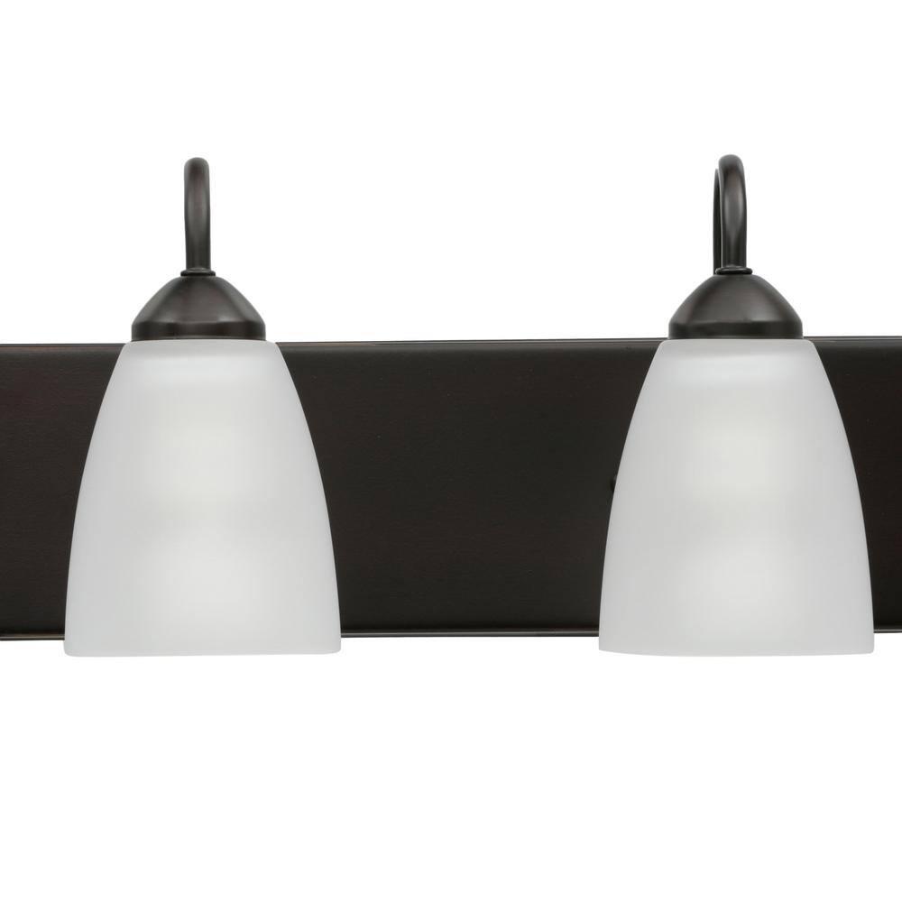 Progress Lighting Gather 6-Light Bath Bracket, Steel, Antique Bronze, Etched Glass Shades